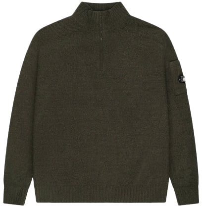 Quotrell Quotrell Combat Knitted Halfzip Groen