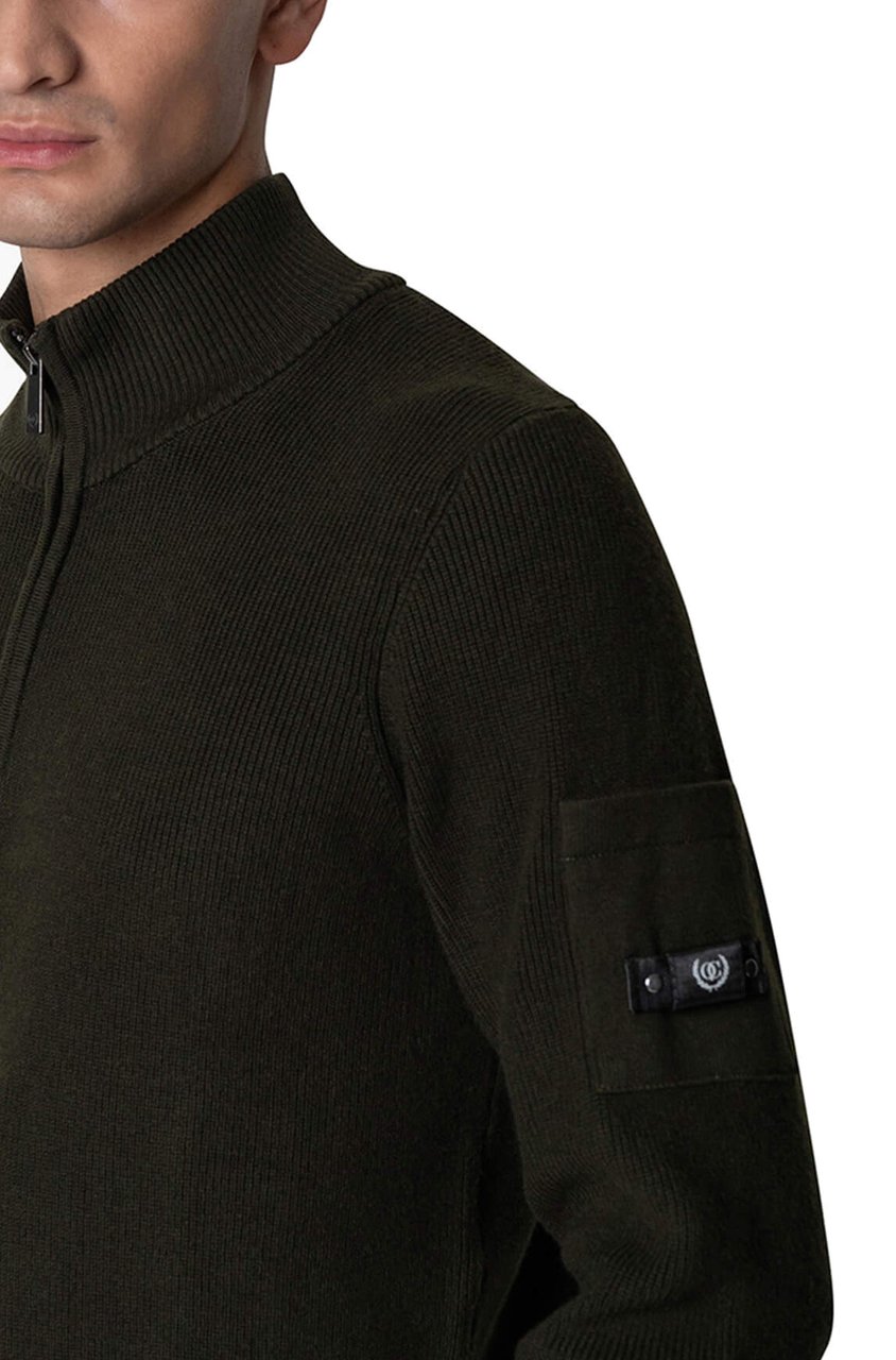 Quotrell D'azur Knitted Halfzip | Army Groen
