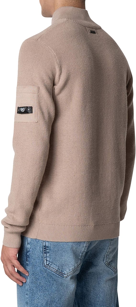 Quotrell D'azur Knitted Halfzip | Faded Brown Bruin