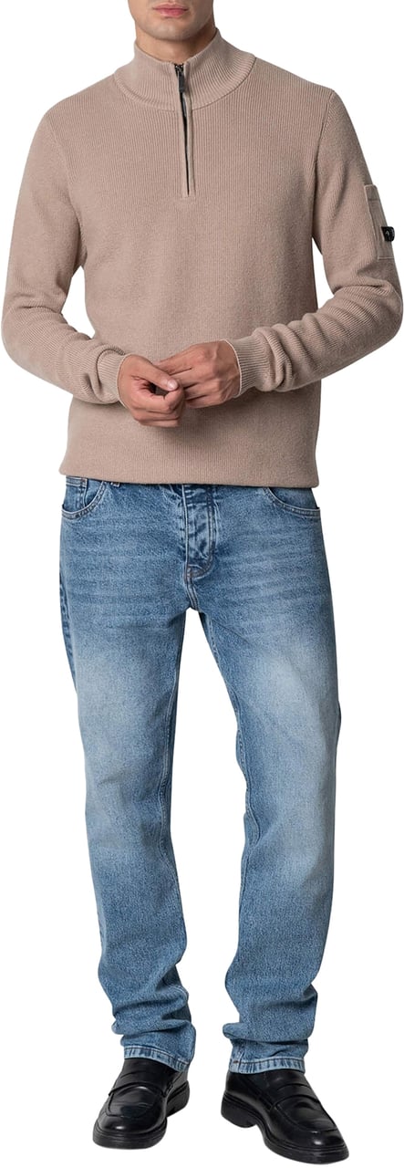 Quotrell D'azur Knitted Halfzip | Faded Brown Bruin