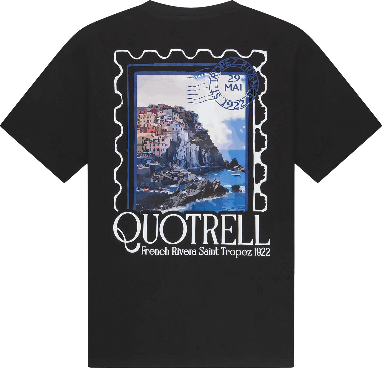 Quotrell Rivera Tee | Black/white Zwart