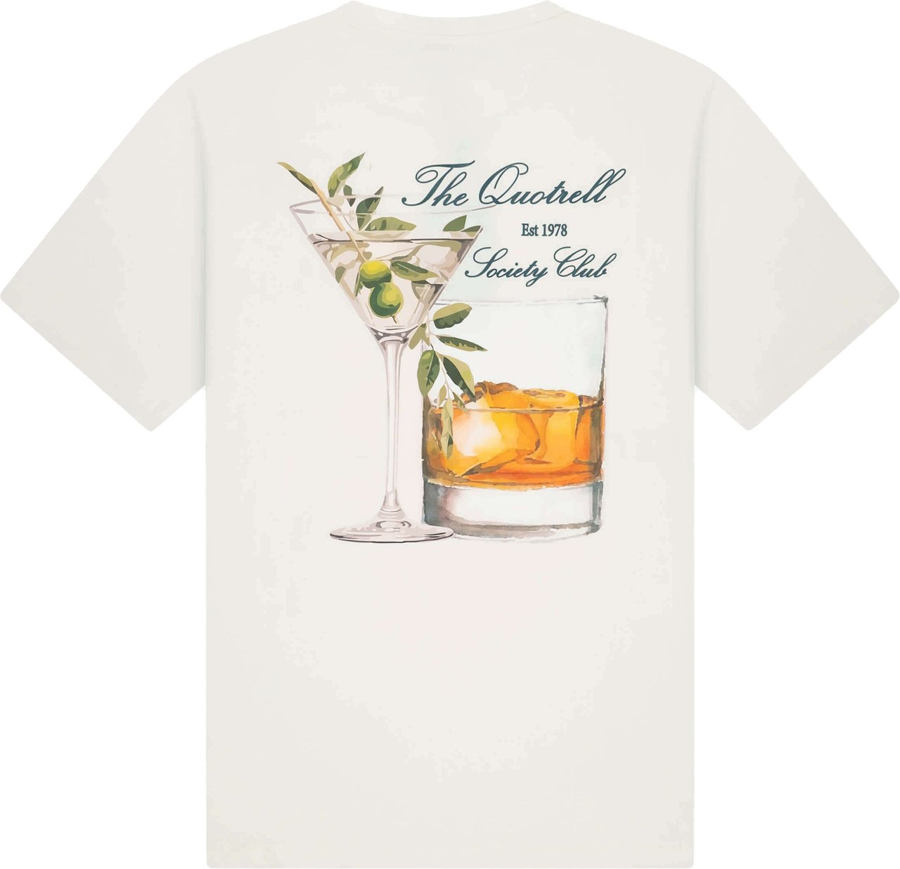 Quotrell Salud Tee | Off White/green Wit