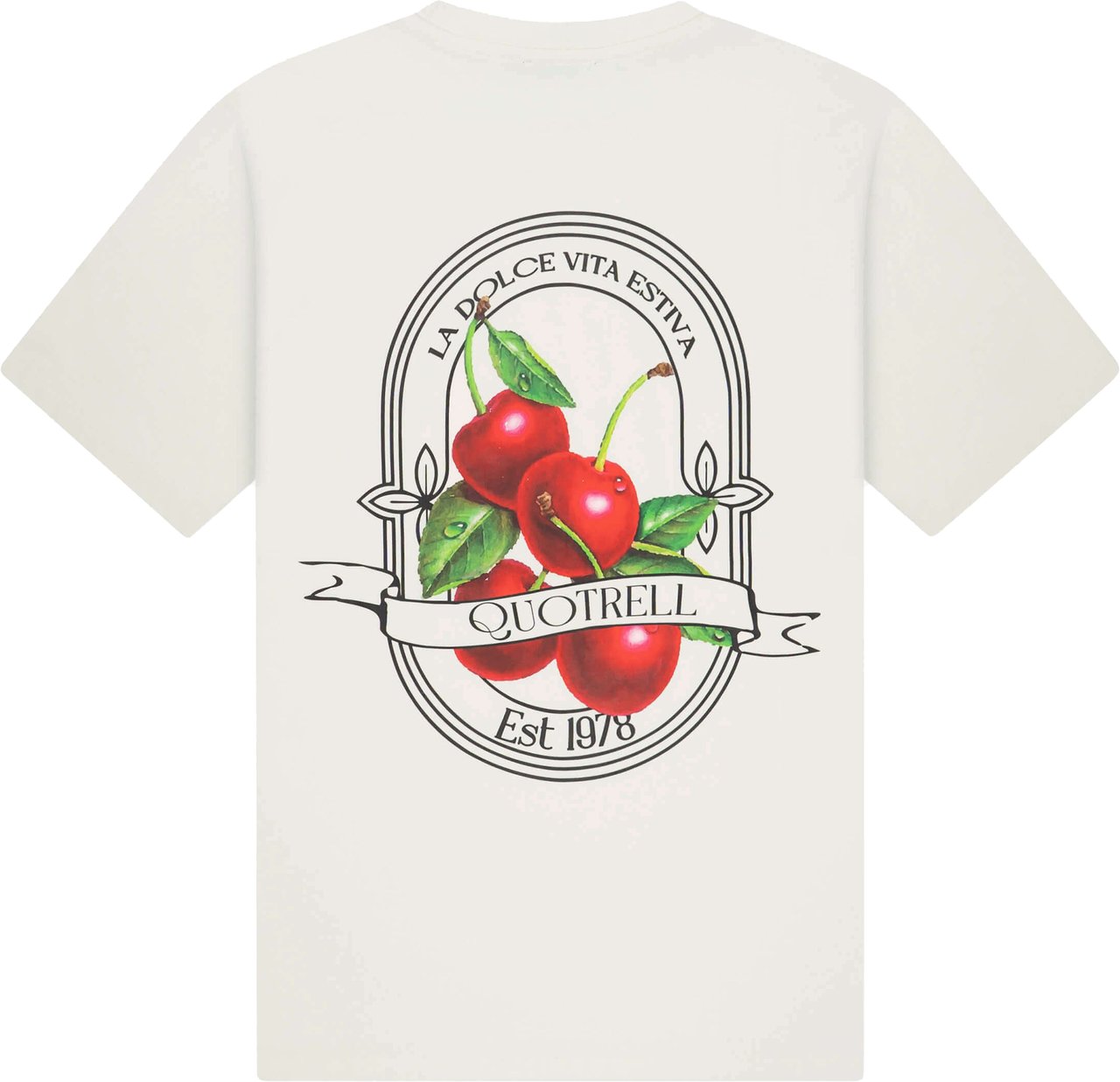 Quotrell Cheri Tee | Off White/black Wit