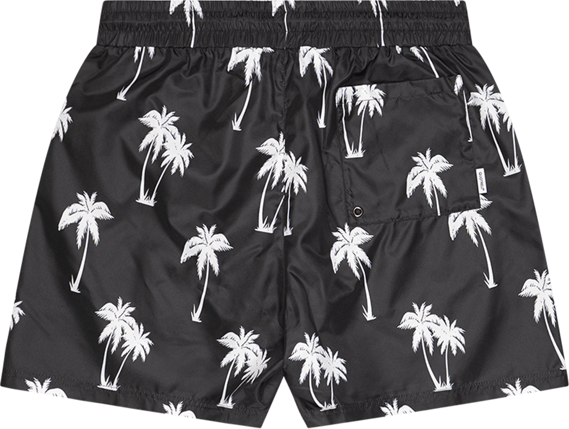 Quotrell Palm Swimshort | Black/white Zwart