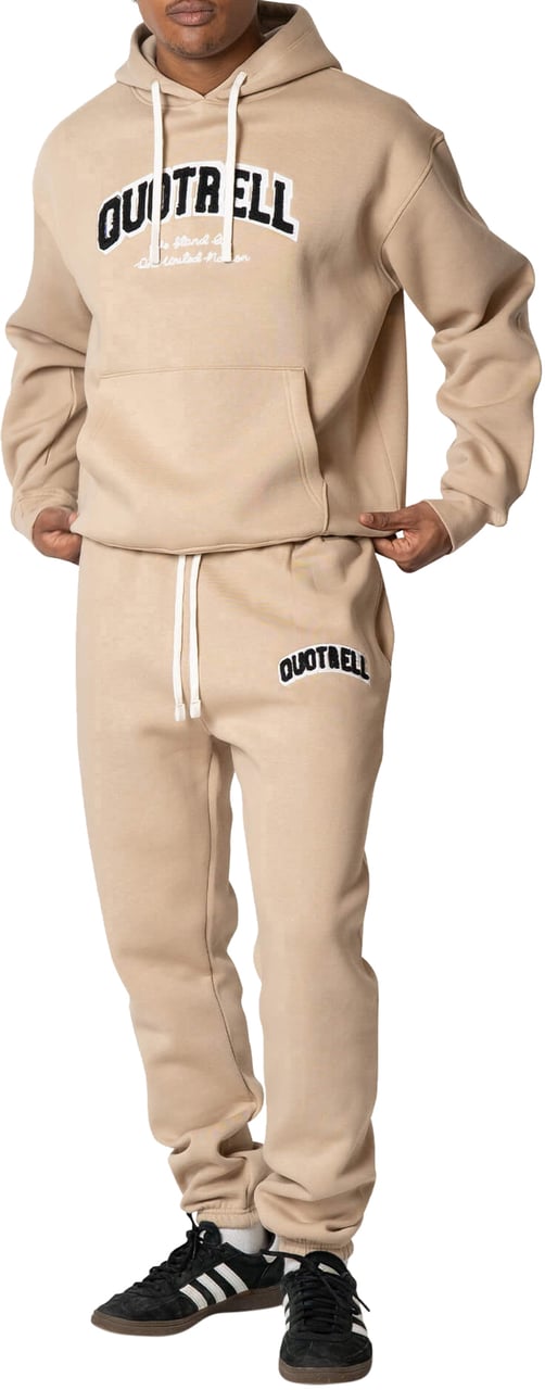 Quotrell University Set - Loose Fit | Taupe/white Beige