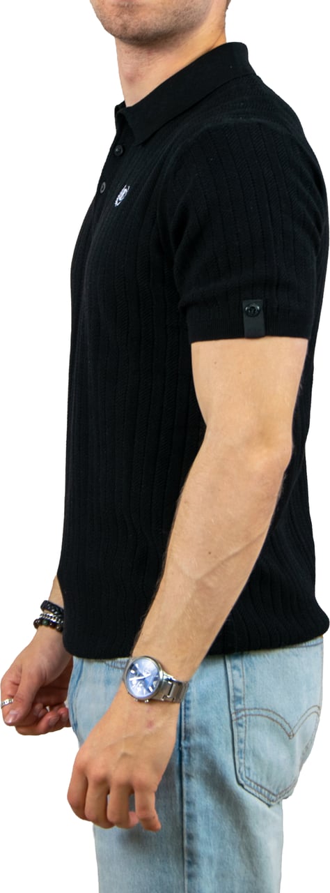Quotrell Cairo Knitted Polo Zwart
