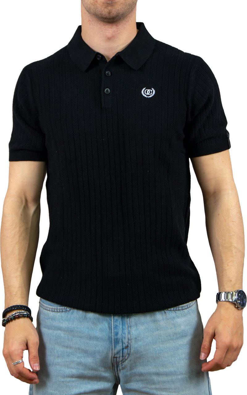 Quotrell Cairo Knitted Polo Zwart