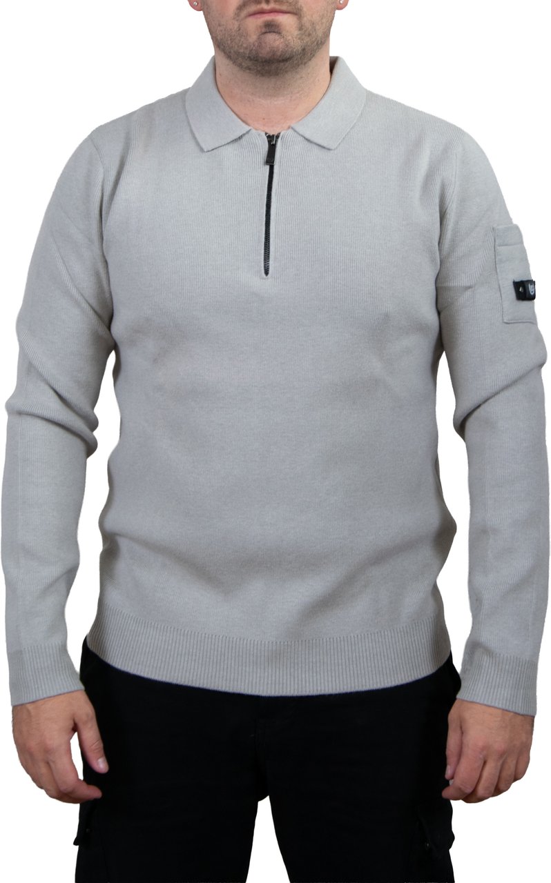 Quotrell Chief Knitted Polo Grijs