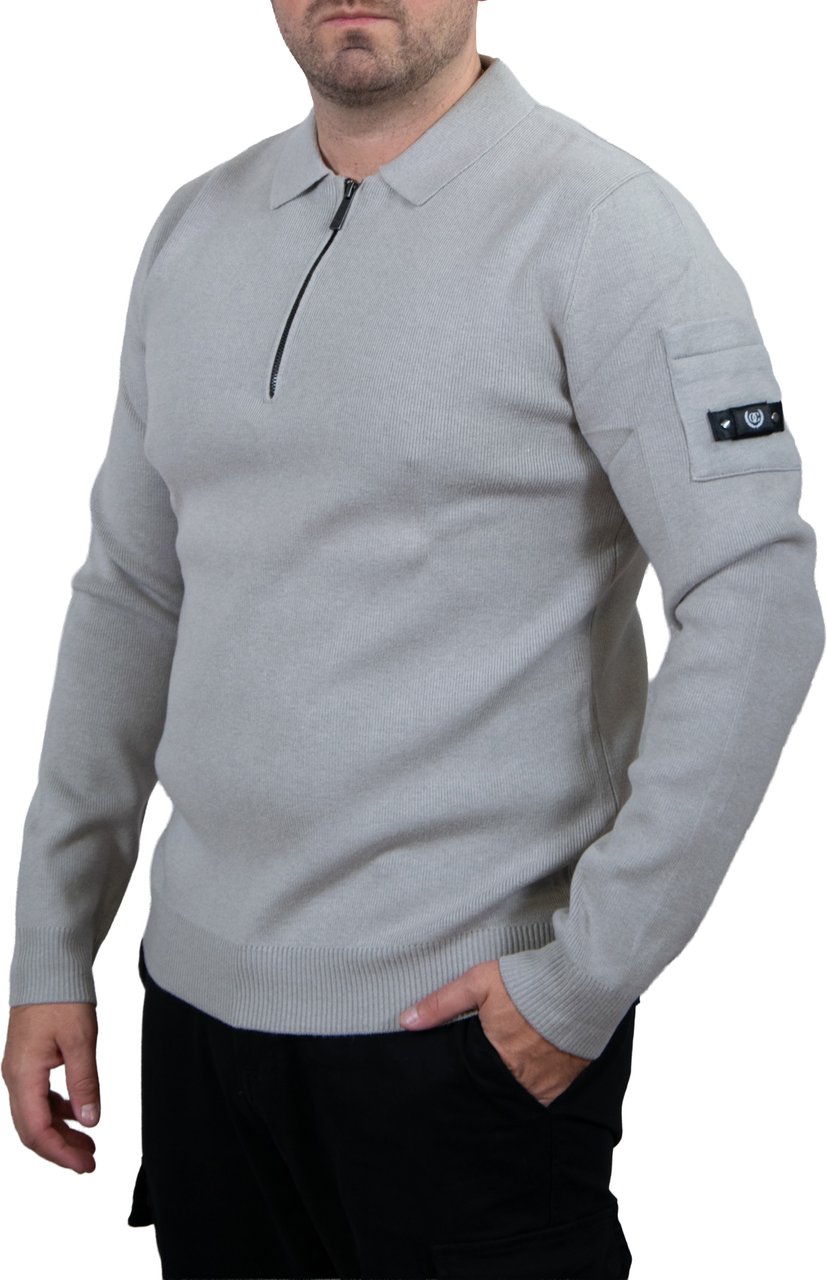 Quotrell Chief Knitted Polo Grijs