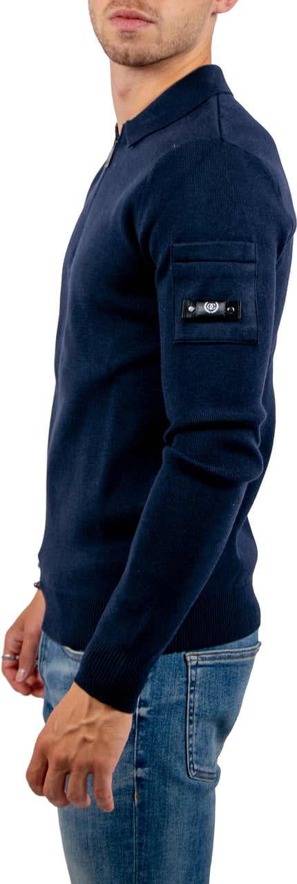 Quotrell Chief Knitted Polo Blauw