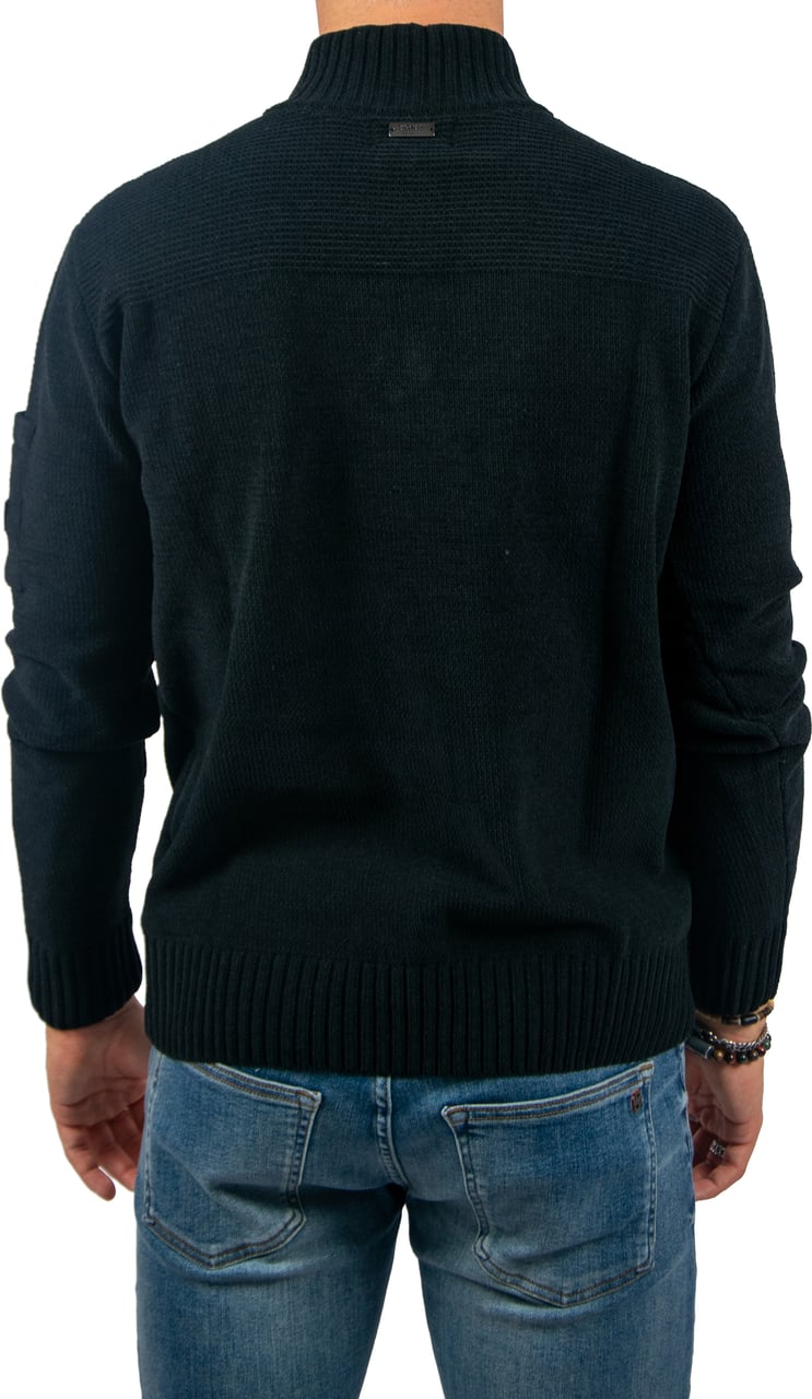 Quotrell Combat Knitted Halfzip Zwart