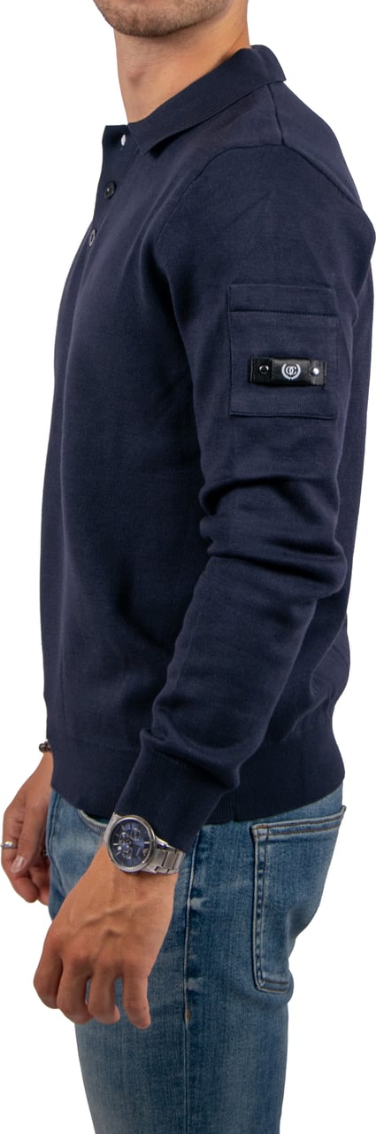 Quotrell Couture Couteux Knitted Button Up Blauw