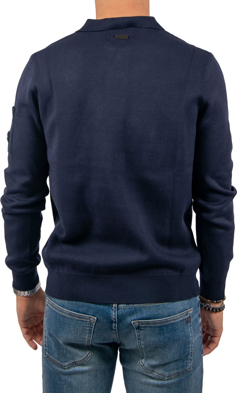 Quotrell Couture Couteux Knitted Button Up Blauw