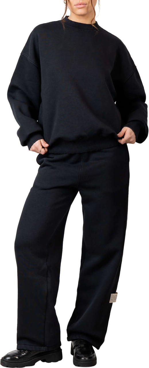 Quotrell Blank Crewneck | Washed Black Zwart