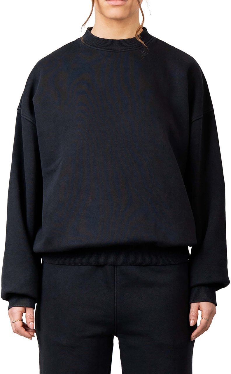 Quotrell Blank Crewneck | Washed Black Zwart