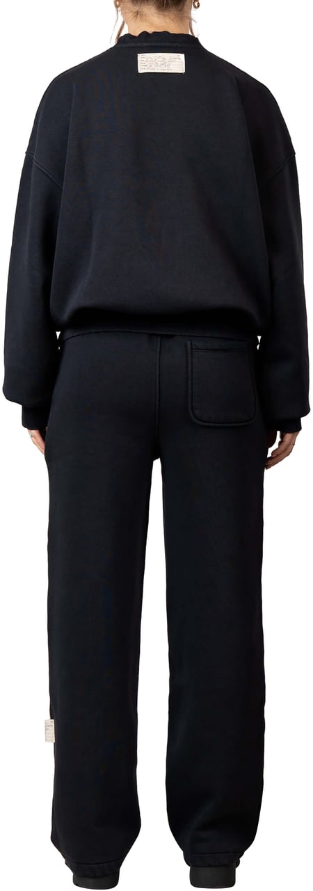 Quotrell Blank Crewneck | Washed Black Zwart