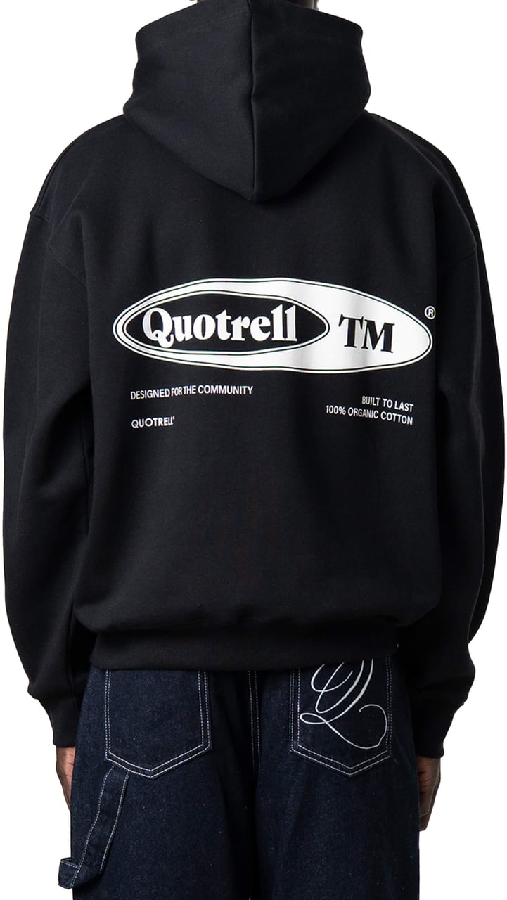 Quotrell Emblem Hoodie | Black/white Zwart