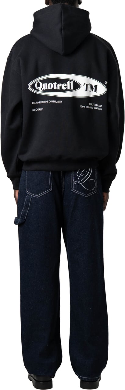 Quotrell Emblem Hoodie | Black/white Zwart