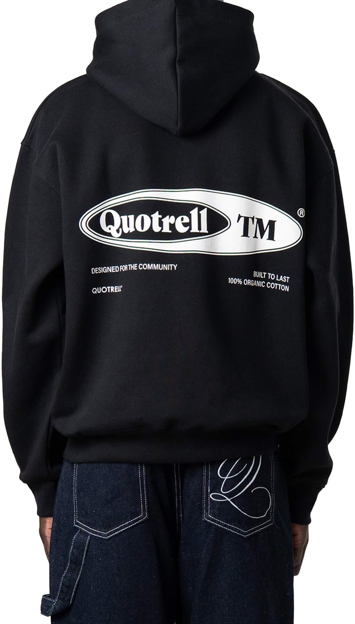 Quotrell Emblem Hoodie | Black/white Zwart