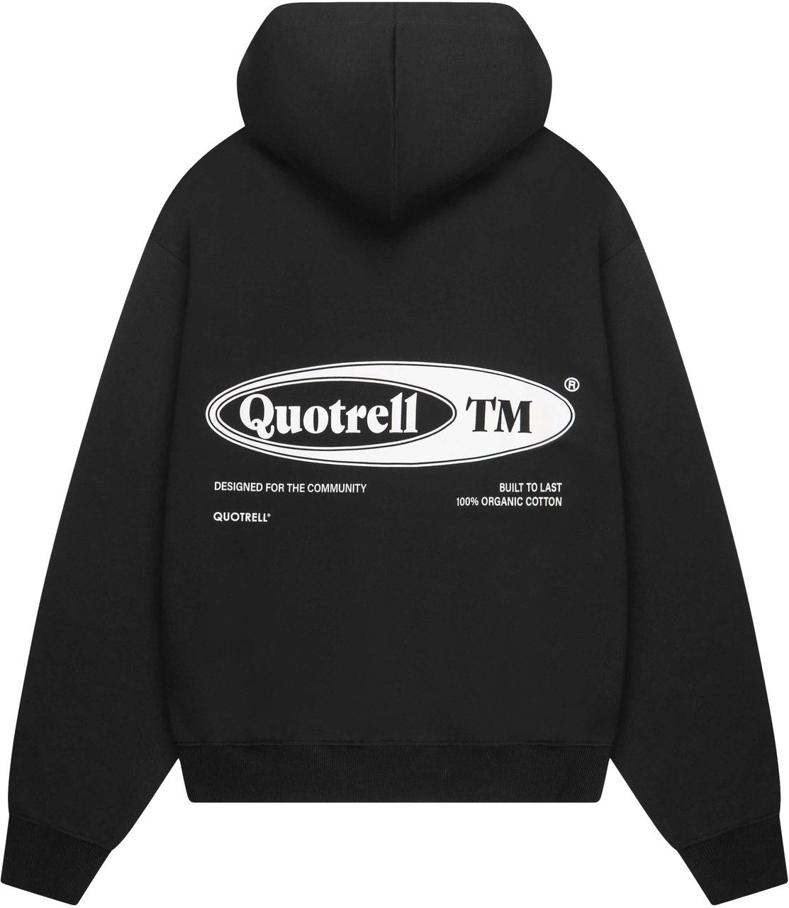 Quotrell Emblem Hoodie | Black/white Zwart
