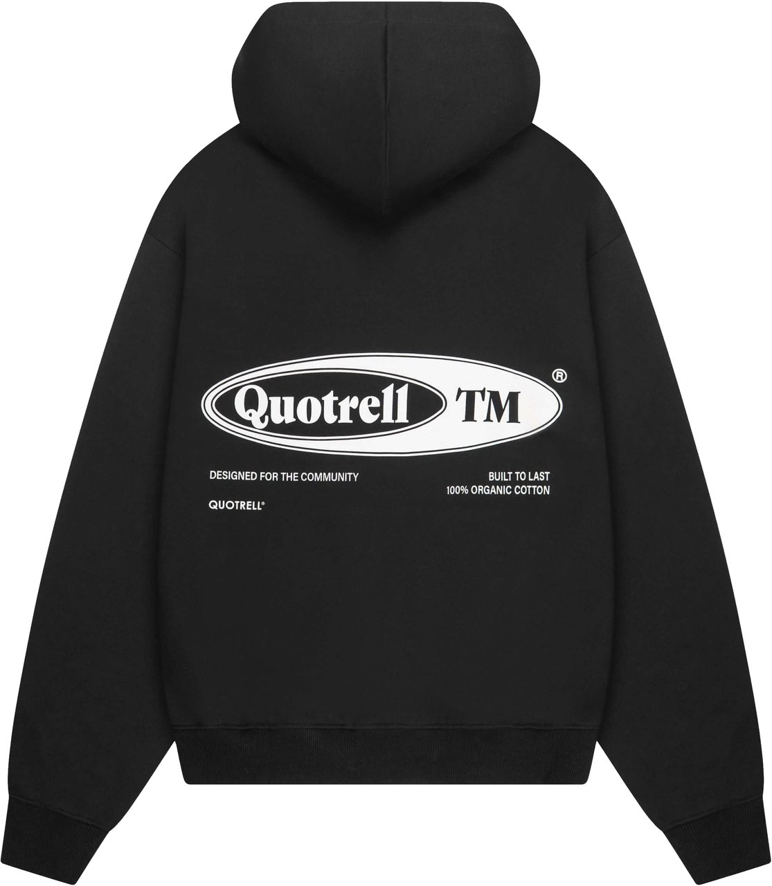 Quotrell Emblem Hoodie | Black/white Zwart