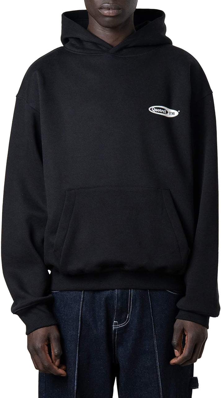 Quotrell Emblem Hoodie | Black/white Zwart