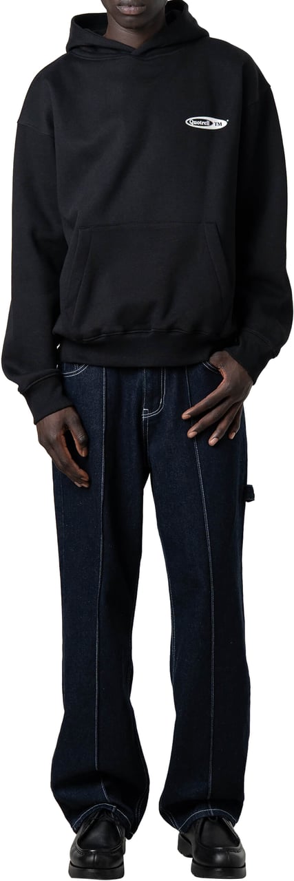 Quotrell Emblem Hoodie | Black/white Zwart