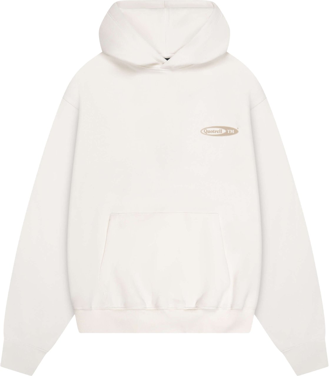 Quotrell Emblem Hoodie | Ecru/taupe Wit