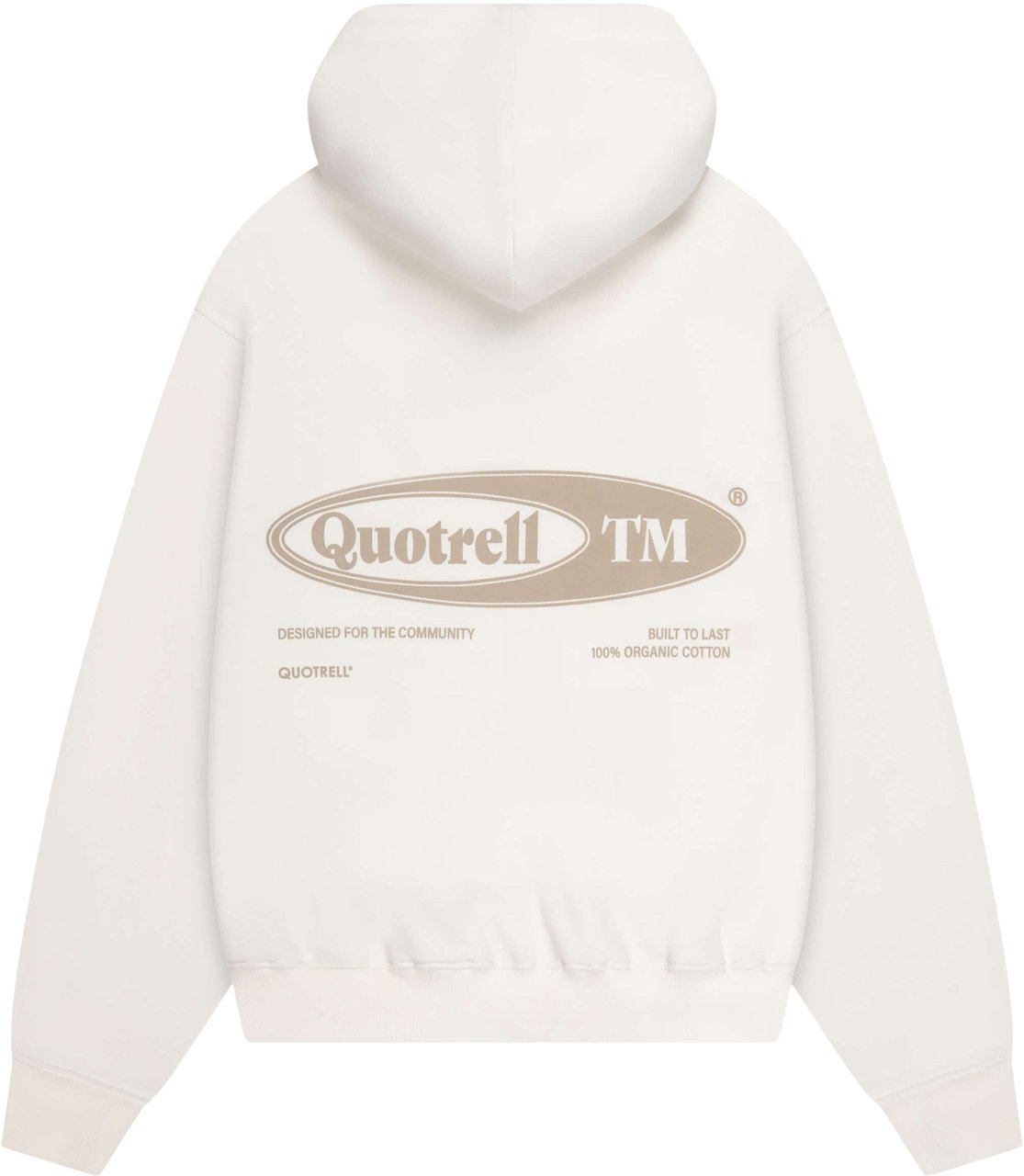 Quotrell Emblem Hoodie | Ecru/taupe Wit
