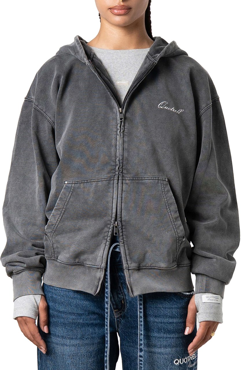 Quotrell Norris Zip Hoodie | Acid Grey Grijs