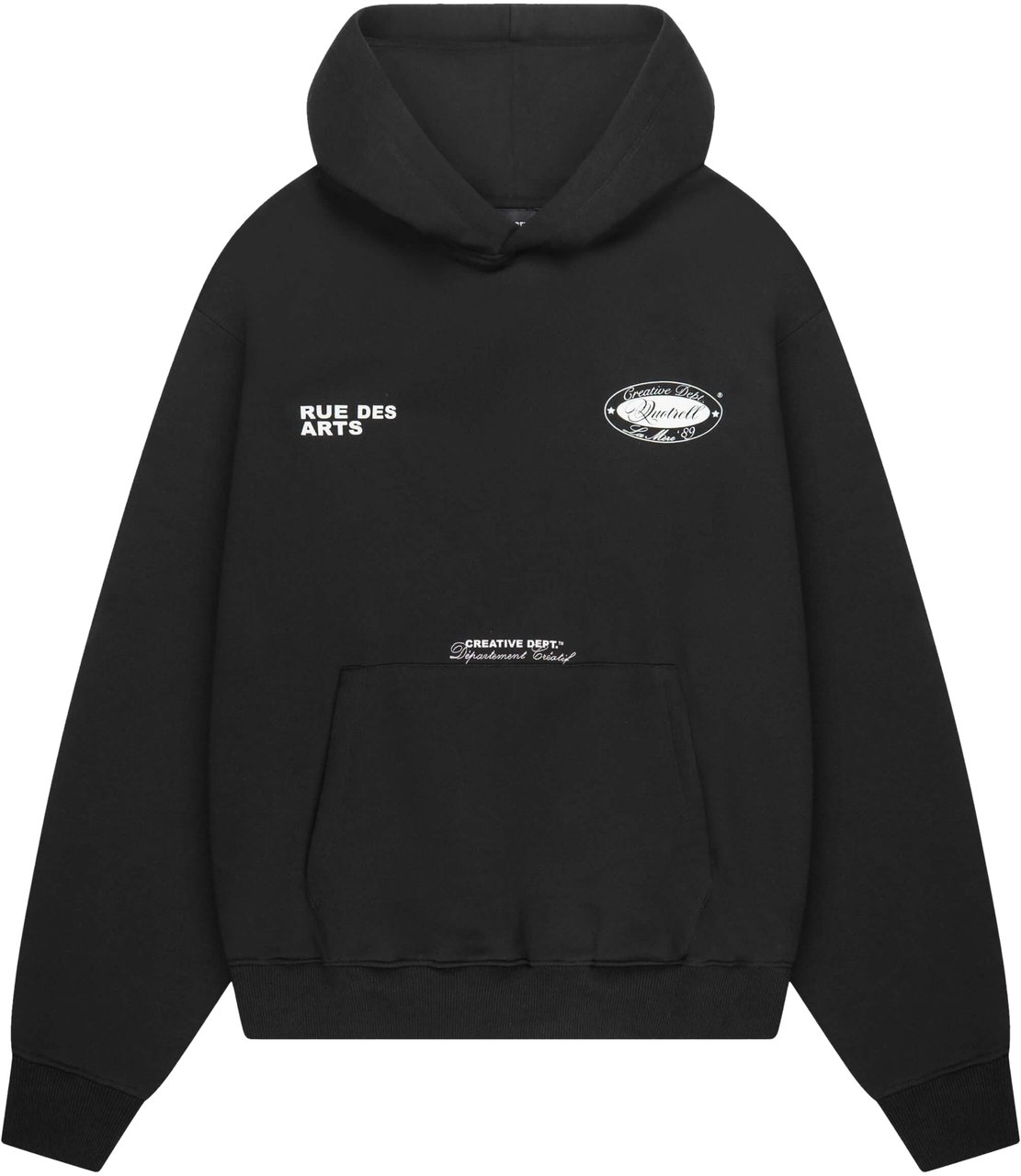 Quotrell La Mere Hoodie | Black/white Zwart
