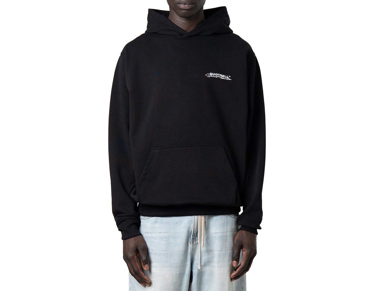 Quotrell Athletics Hoodie | Black/white Zwart