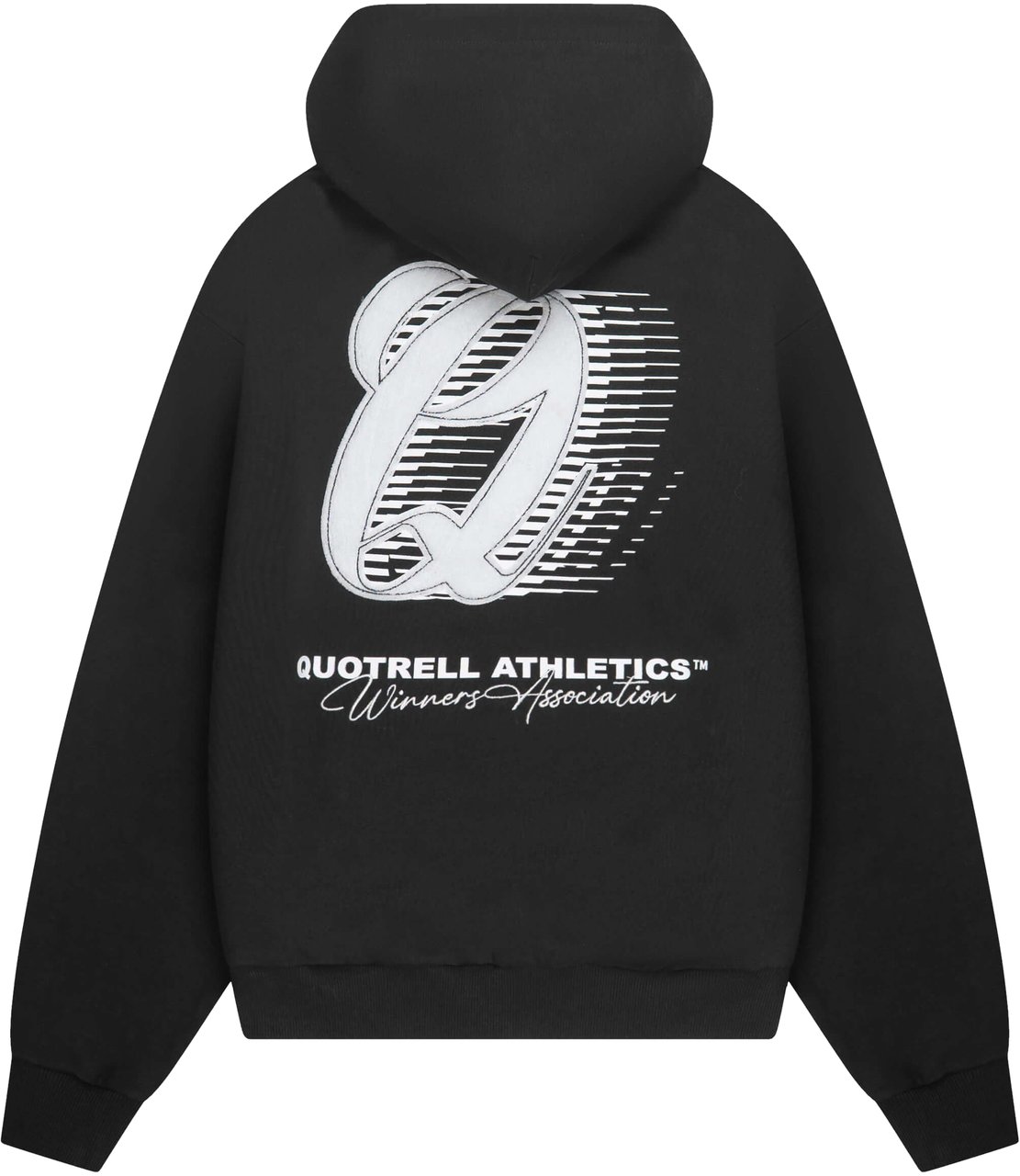 Quotrell Athletics Hoodie | Black/white Zwart