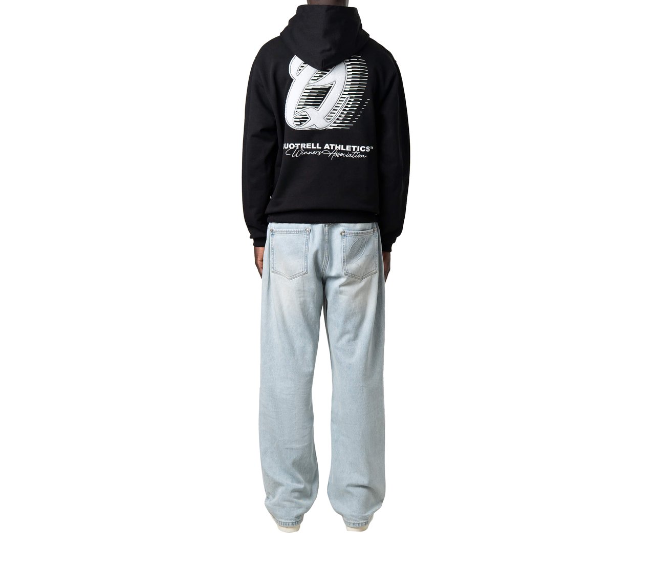 Quotrell Athletics Hoodie | Black/white Zwart