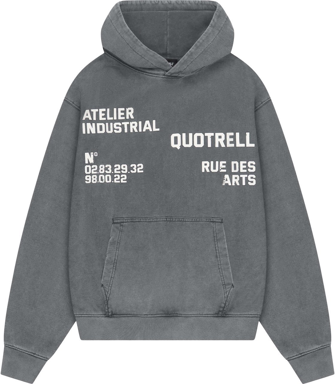 Quotrell Industrial Hoodie | Acid Grey/white Grijs