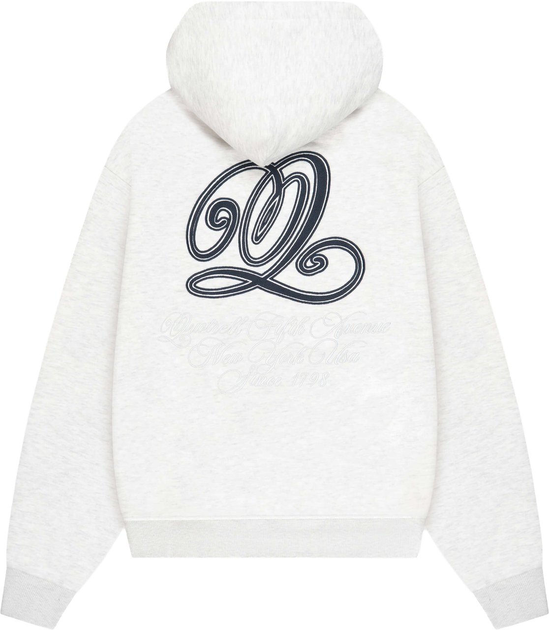 Quotrell Chain Hoodie | Light Grey Melee/nav Grijs