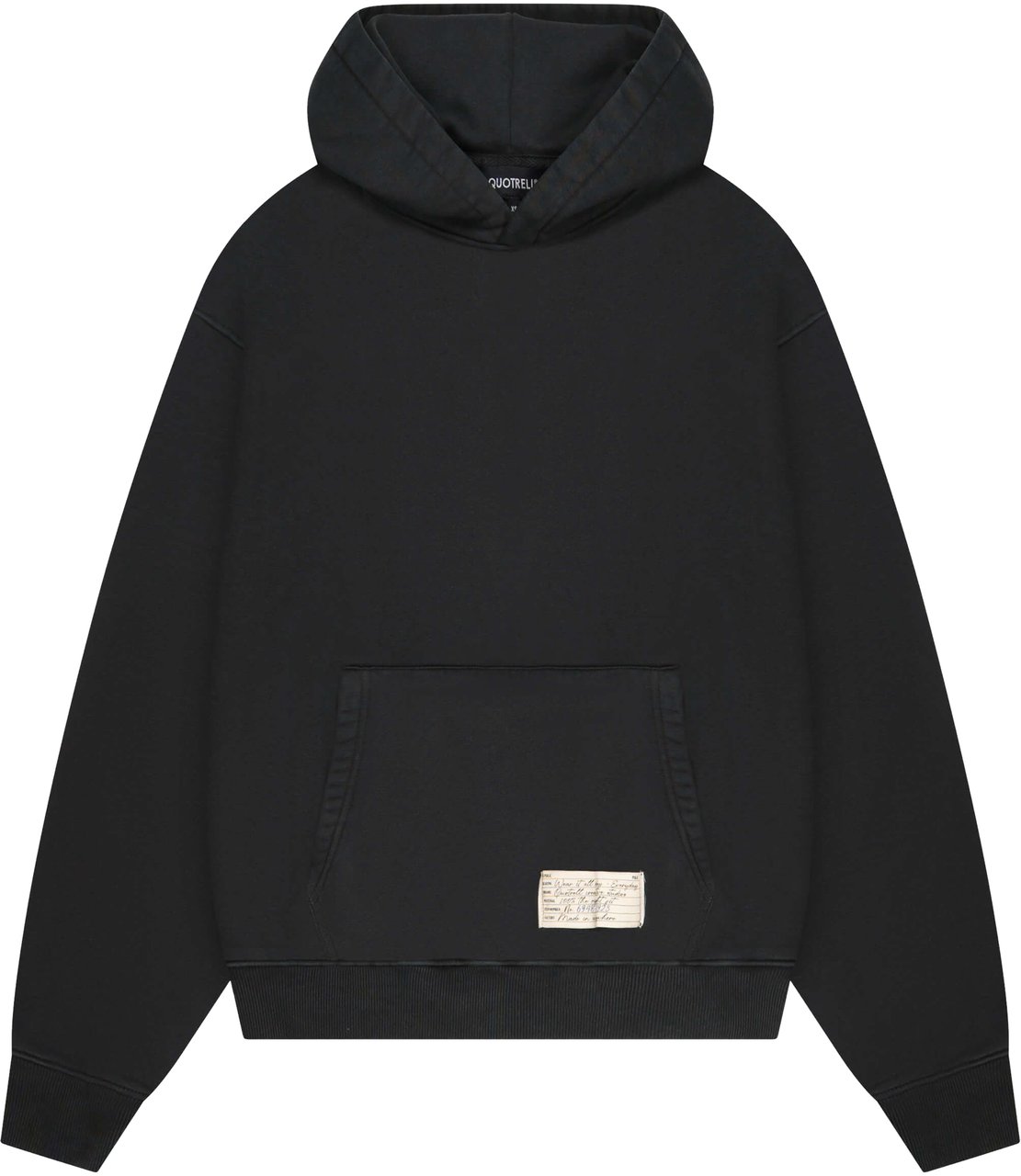 Quotrell Blank Hoodie | Washed Black Zwart