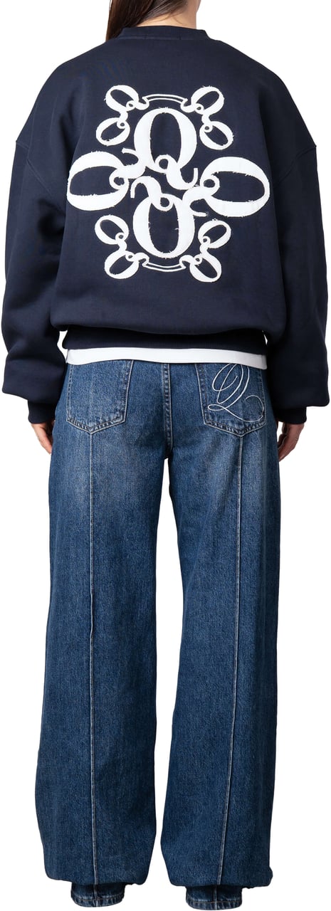 Quotrell Insignia Crewneck | Navy/white Blauw