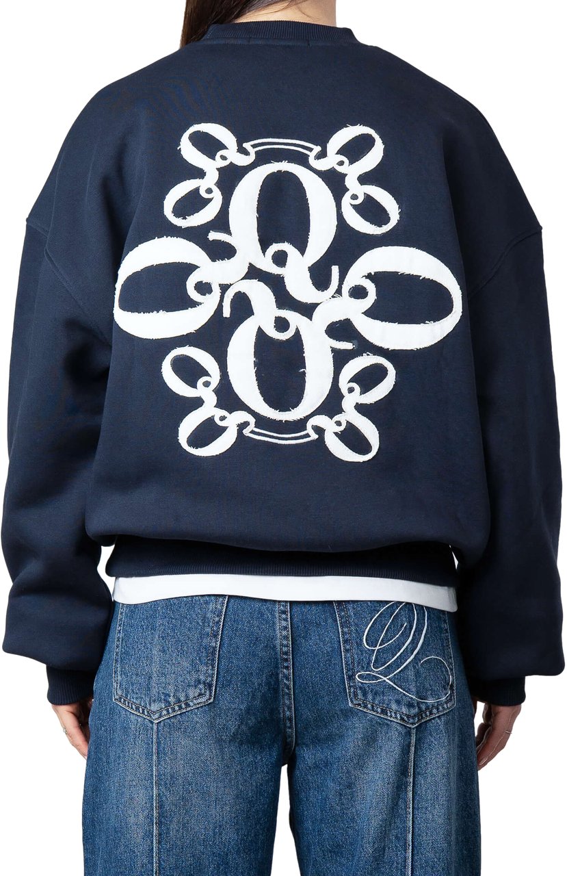 Quotrell Insignia Crewneck | Navy/white Blauw