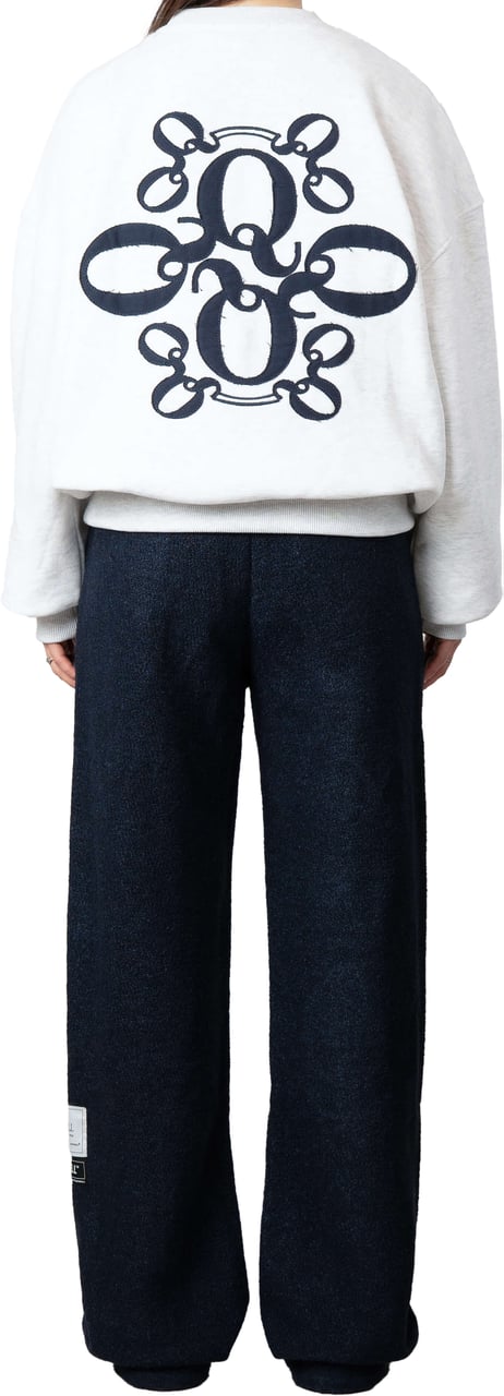 Quotrell Insignia Crewneck | Light Grey Melee/nav Grijs