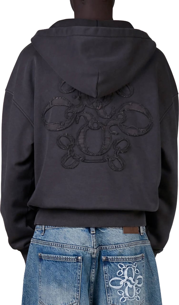 Quotrell Mike Acid Wash Zip Hoodie | Acid Grey Grijs