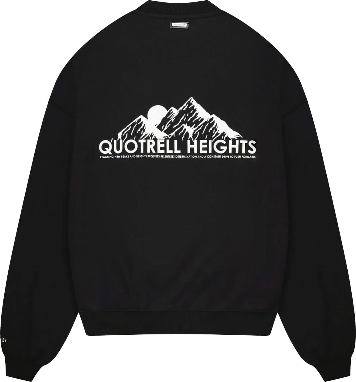 Quotrell Heights Crewneck | Black/white Zwart