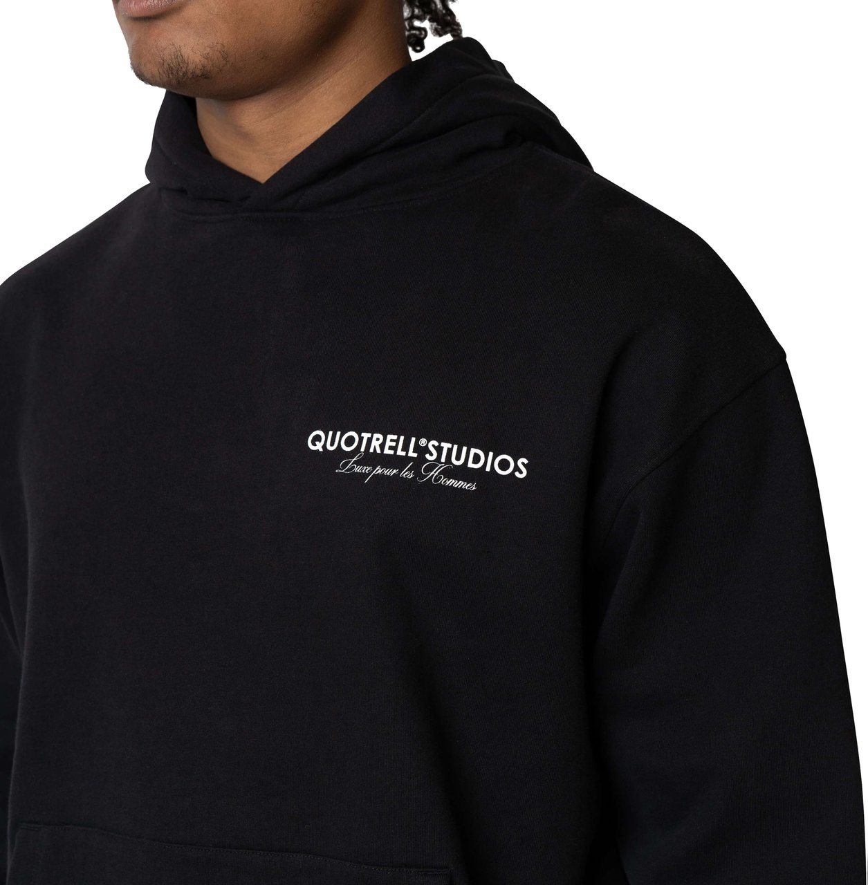 Quotrell Swan Hoodie | Black/white Zwart