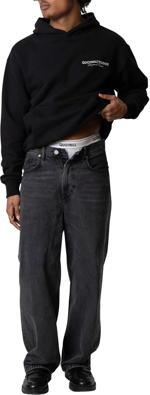 Quotrell Swan Hoodie | Black/white Zwart