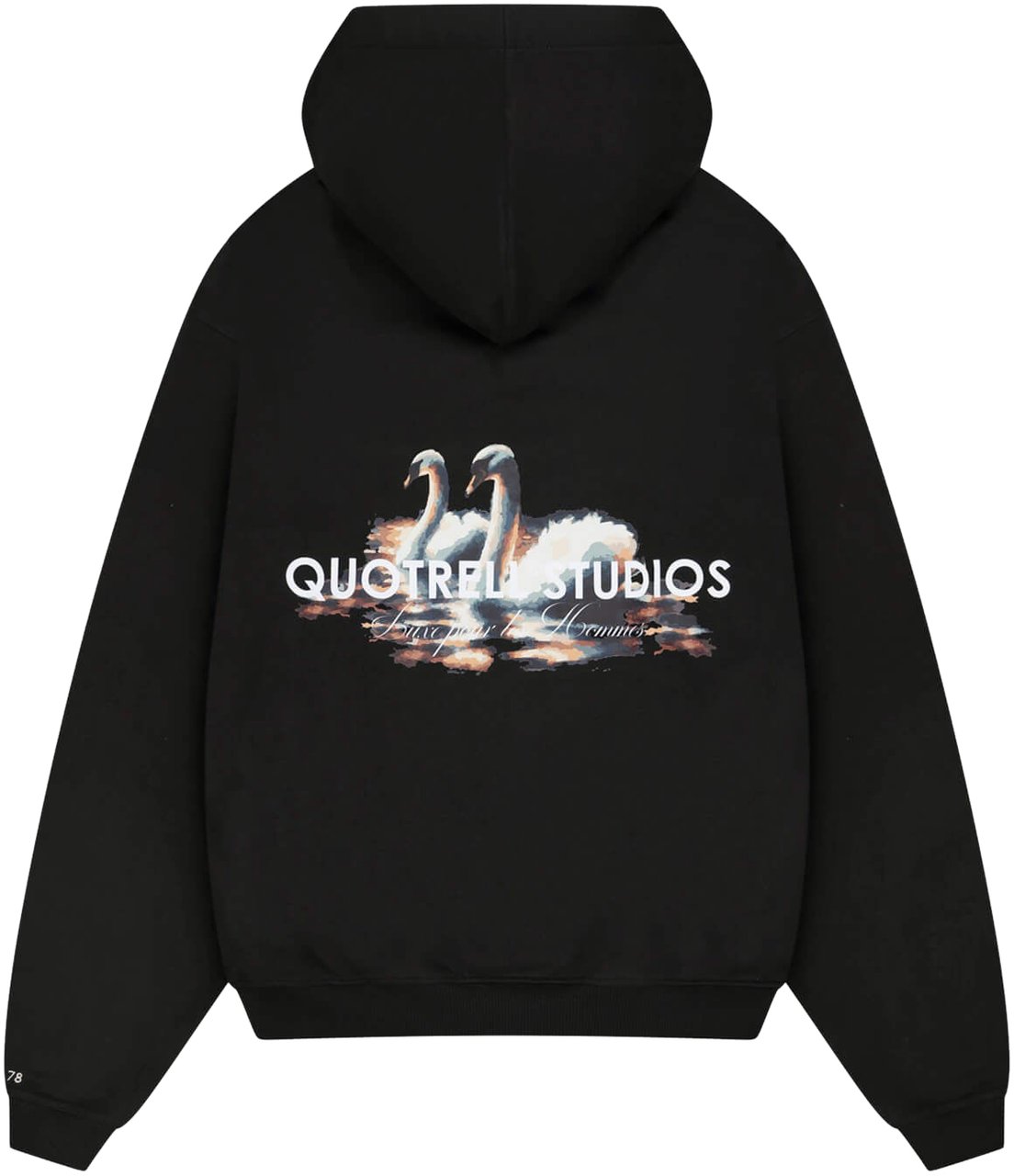 Quotrell Swan Hoodie | Black/white Zwart