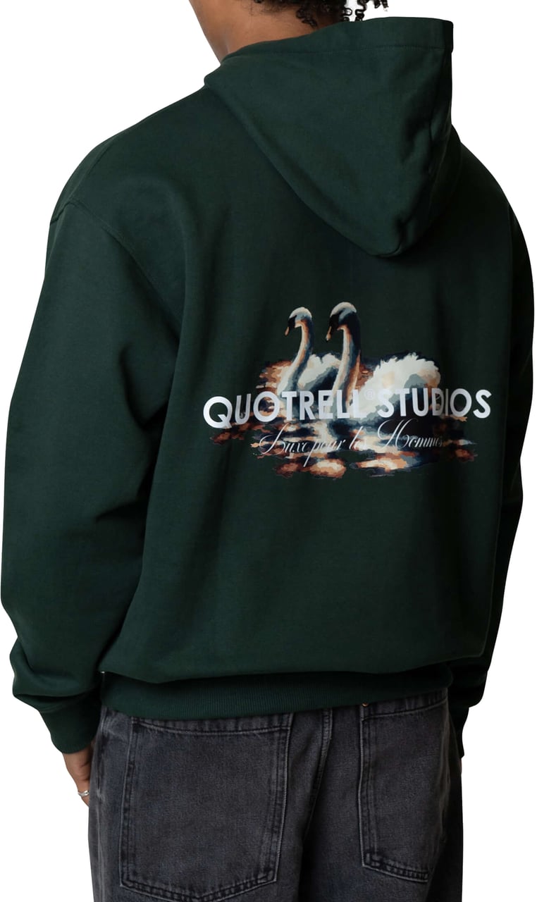 Quotrell Swan Hoodie | Petrol/white Groen