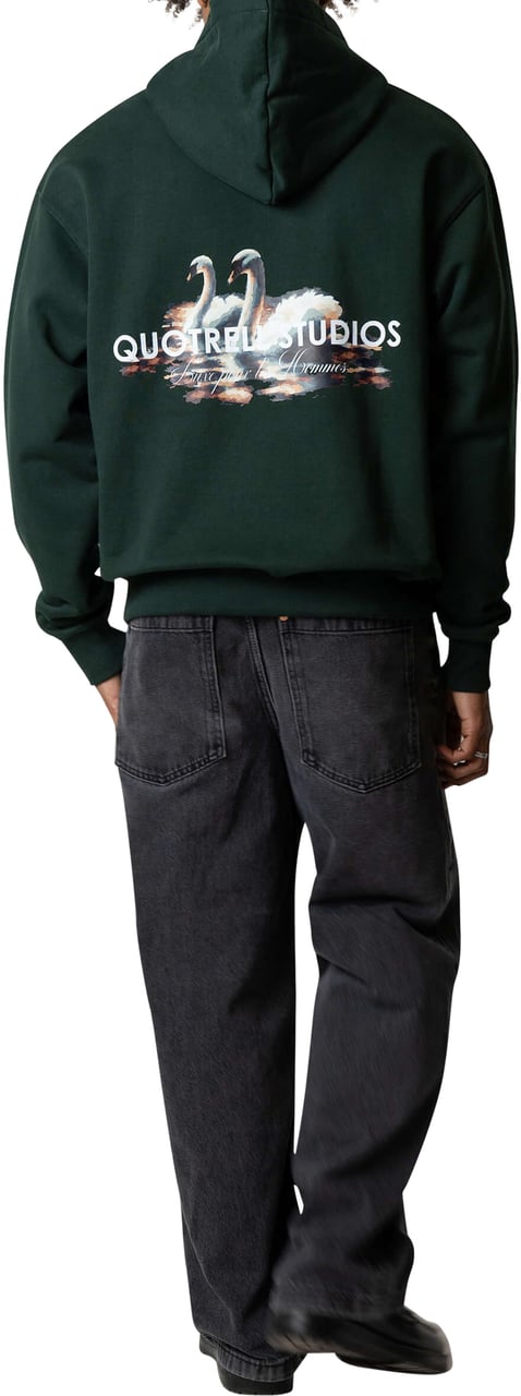 Quotrell Swan Hoodie | Petrol/white Groen