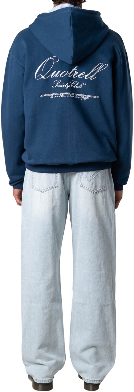 Quotrell Creators Zip Hoodie | Navy/white Blauw