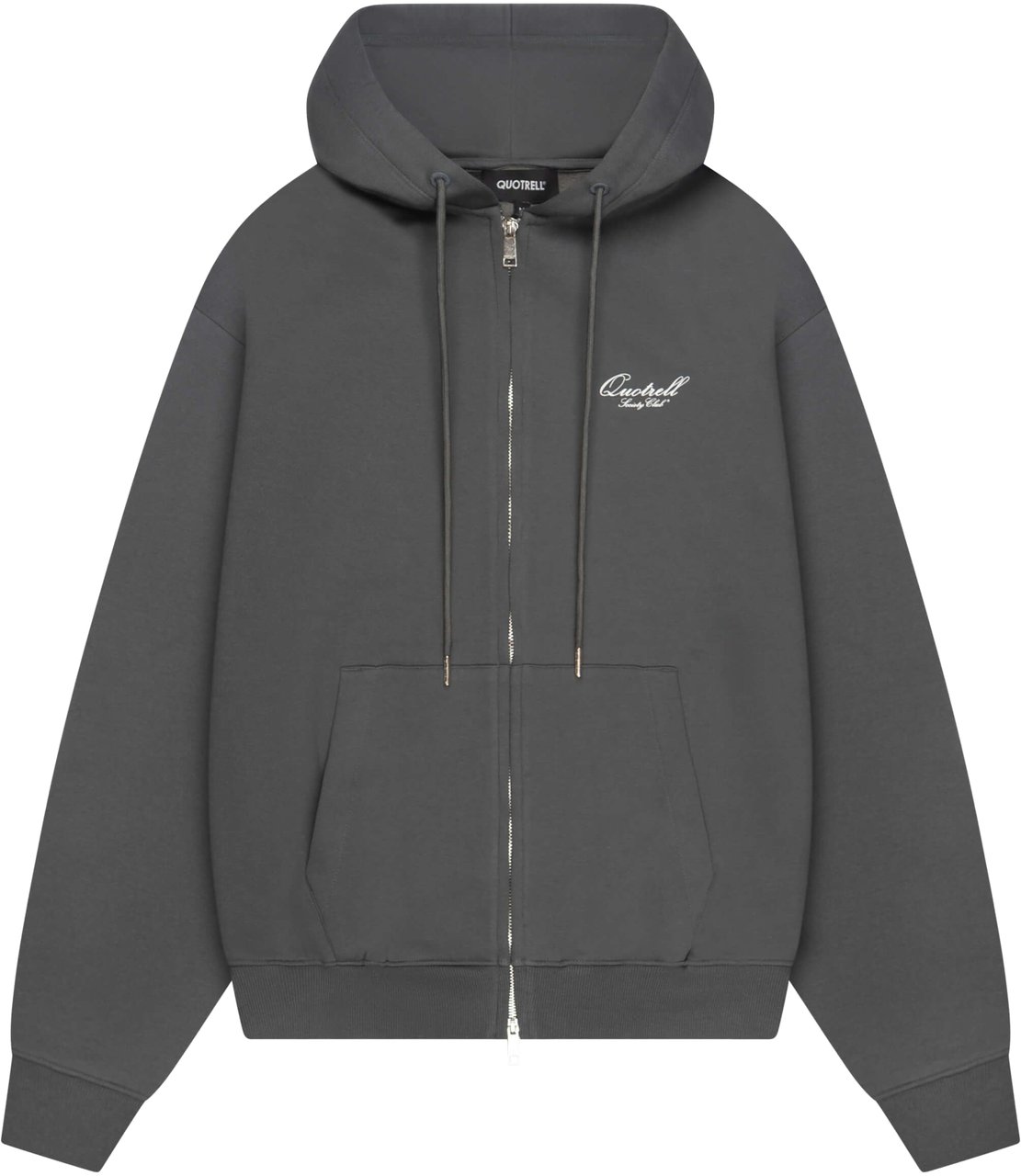 Quotrell Creators Zip Hoodie | Anthracite/white Zwart