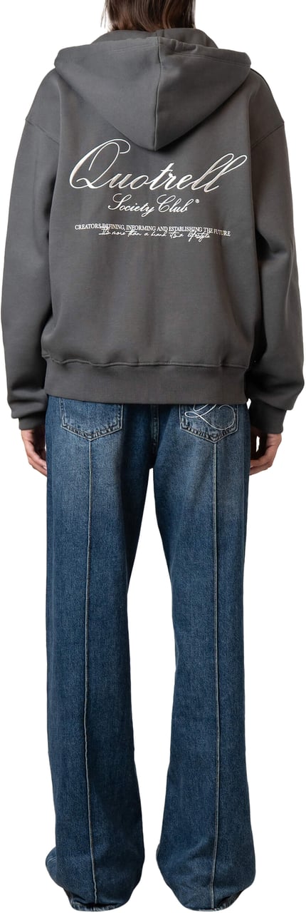 Quotrell Creators Zip Hoodie | Anthracite/white Zwart